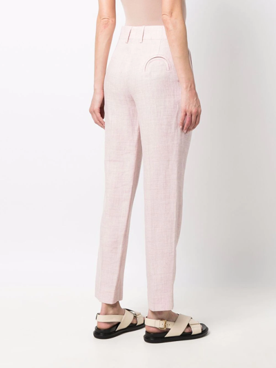 Shop Blazé Milano High-rise Tapered Trousers In Pink