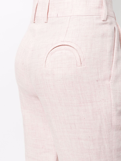 Shop Blazé Milano High-rise Tapered Trousers In Pink