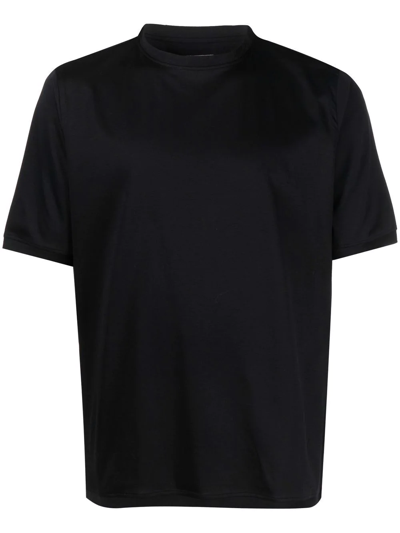 Shop Kiton High-neck Cotton T-shirt In Black