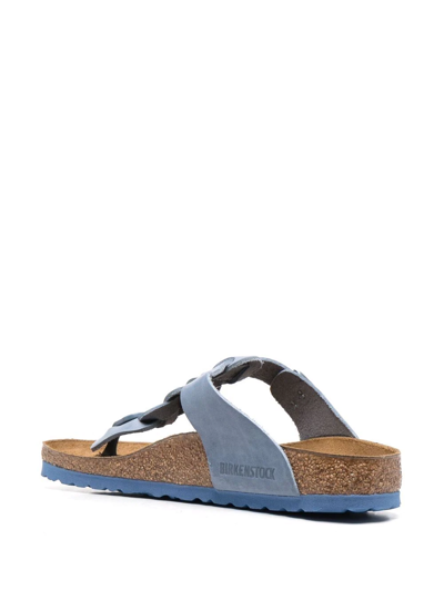 Shop Birkenstock Gizeh Braided-strap Sandals In Blue