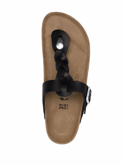 Shop Birkenstock Gizeh Braided-strap Sandals In Black
