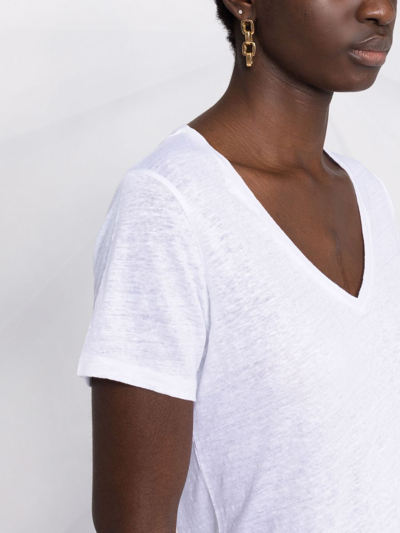 Shop Majestic V-neck Short-sleeve T-shirt In White