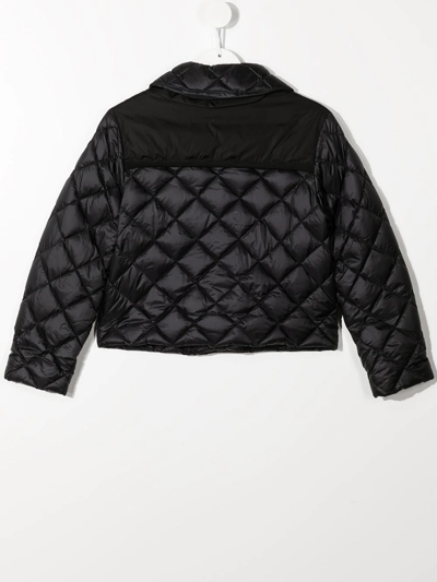Shop Moncler Quilted-panel Padded Jacket In Black