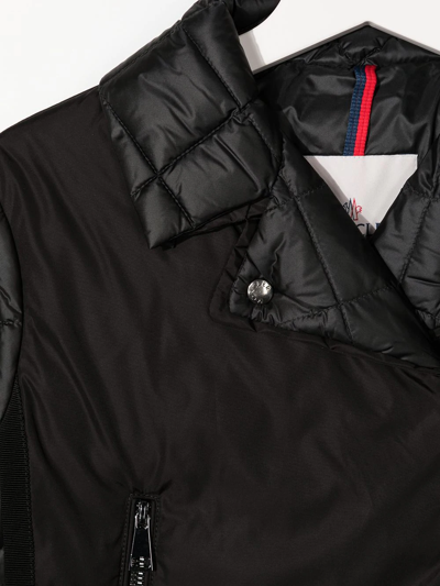 Shop Moncler Quilted-panel Padded Jacket In Black