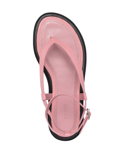 Shop By Far Cece Grained-leather Sandals In Pink