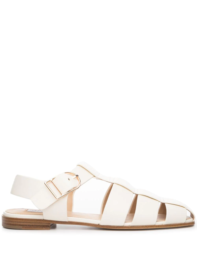 Shop Gabriela Hearst Cut-out Detail Sandals In White