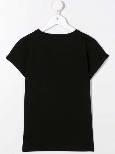 Shop Balmain Logo-print Cotton T-shirt In Black