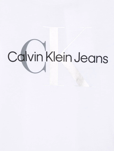 Calvin Klein Logo Print Jersey T-shirt In White
