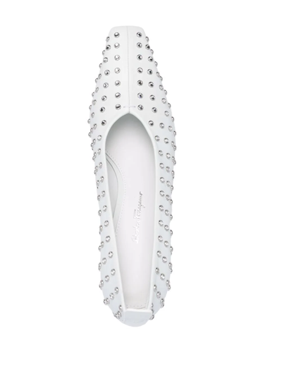 Ferragamo F-heel Rhinestone Pumps In Blue