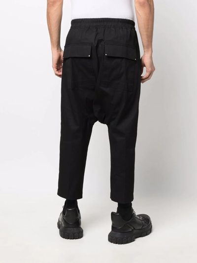 Shop Rick Owens Drawstring Waist Cropped Trousers In Black
