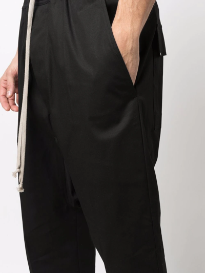 Shop Rick Owens Drawstring Waist Cropped Trousers In Black