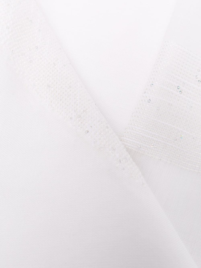 Shop Lorena Antoniazzi Lightweight Sequin-embellished Scarf In White