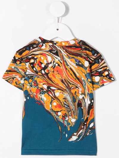 Shop Dolce & Gabbana Paint-splatter Logo T-shirt In Orange