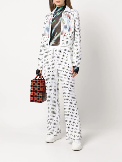 Marni Crystal-embellished Flared Trousers In Multicolour