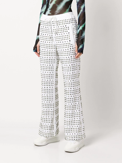 Marni Crystal-embellished Flared Trousers In Multicolour