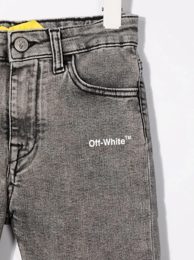 Shop Off-white Logo Skinny Jeans In Black