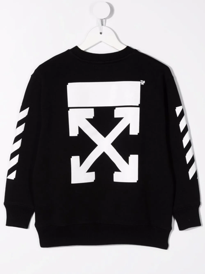 Shop Off-white Logo Crew-neck Sweatshirt In Black