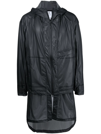 Shop Y-3 Logo-print Hooded Jacket In Black