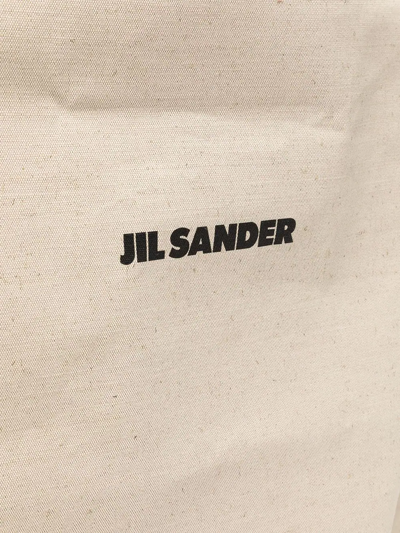 Shop Jil Sander Oversized Cotton Tote Bag In Neutrals