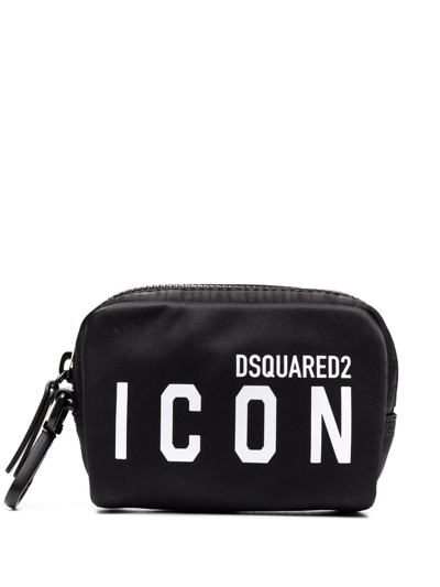 Shop Dsquared2 Logo-print Makeup Bag In Black