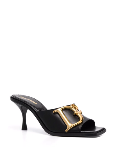Dsquared2 D2 Statement Sandal In Leather In Black