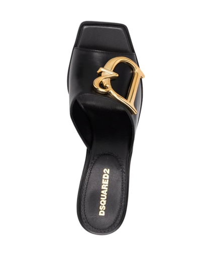 Dsquared2 D2 Statement Sandal In Leather In Black