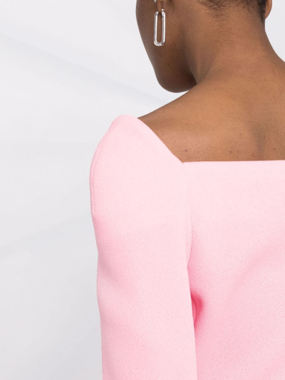 Shop Coperni Sweetheart-neckline Fitted Jacket In Pink