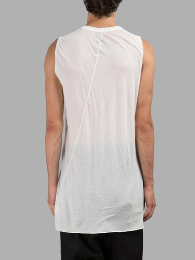 Shop Rick Owens Men's White Basic Sleeveless T-shirt