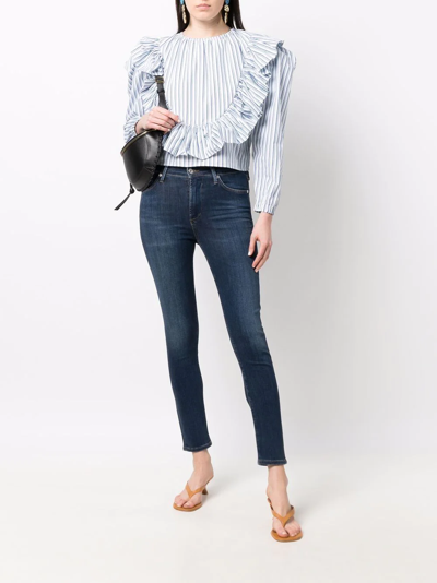 Citizens Of Humanity Skyla Mid Rise Cigarette Pant In Evermore In Blue