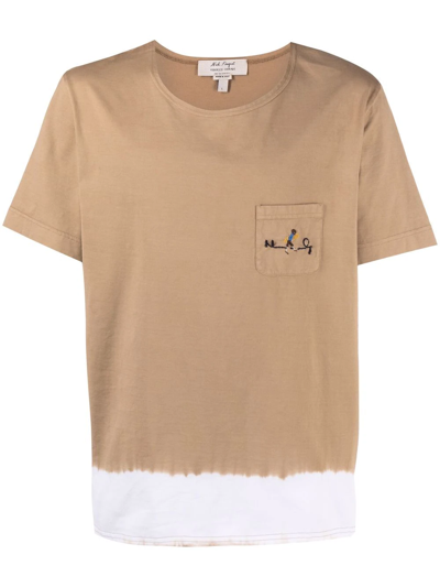 Shop Nick Fouquet Embroidered Logo Tie-dye T-shirt In Brown