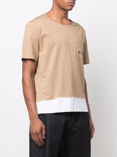 Shop Nick Fouquet Embroidered Logo Tie-dye T-shirt In Brown