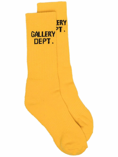 Shop Gallery Dept. Intarsia-knit Ankle Socks In Yellow
