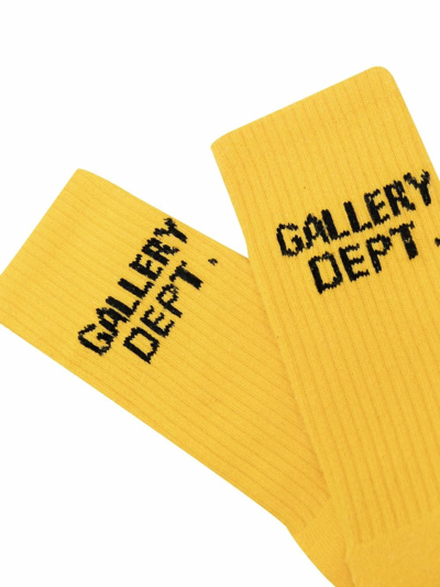 Gallery Dept. Intarsia-knit Ankle Socks In Yellow