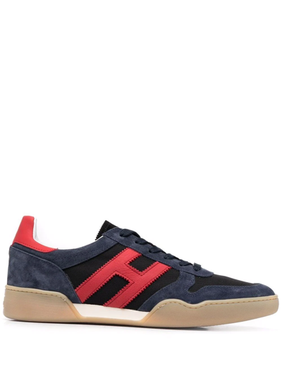 Shop Hogan H357 Lace-front Sneakers In Blue