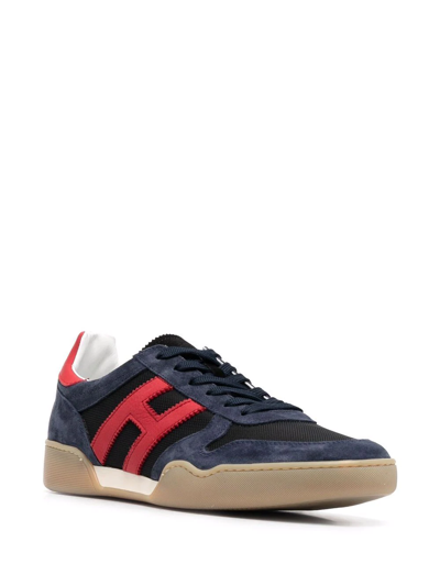 Shop Hogan H357 Lace-front Sneakers In Blue