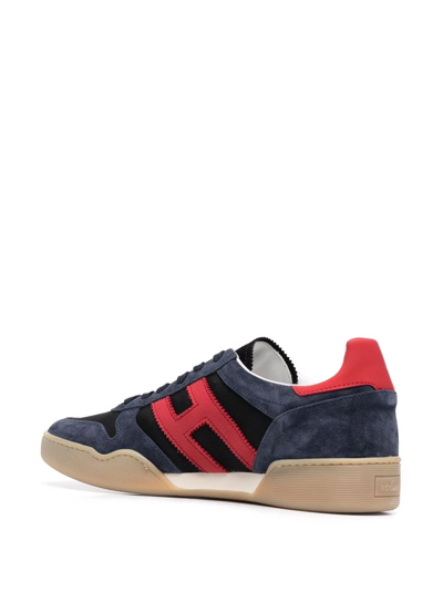 Shop Hogan H357 Lace-front Sneakers In Blue