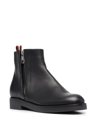 Shop Bally Zip-up Leather Boots In Black