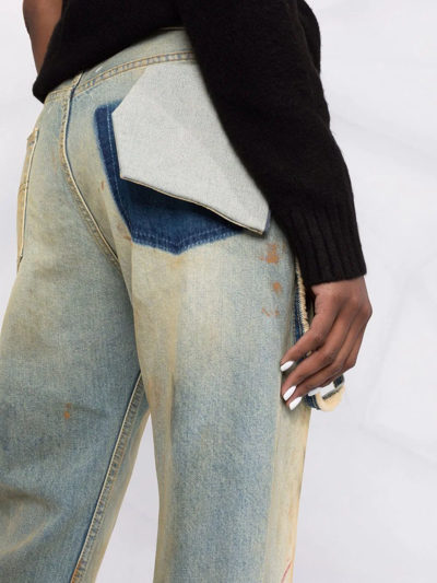 Shop Maison Margiela Distressed Straight-leg Denim Jeans In Blue