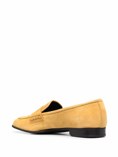 Shop Bally Low-heel Suede Loafers In Yellow