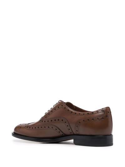 Shop Bally Lace-up Leather Brogue Shoes In Brown