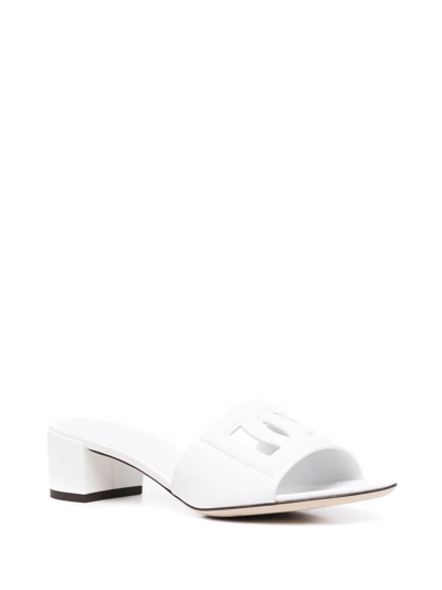 Shop Dolce & Gabbana Logo-patch Open-toe Sandals In White