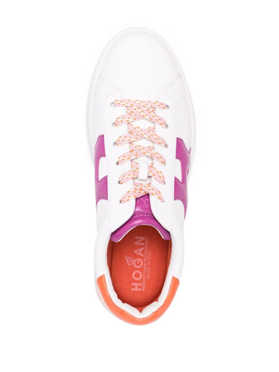 Shop Hogan Rebel Colour Block Sneakers In White