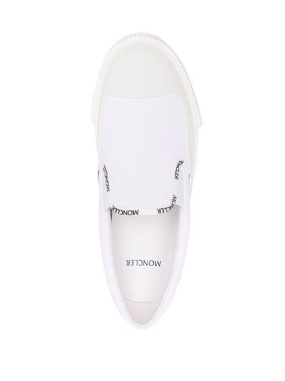 Moncler White Cotton Gliessiere Slip-on In White