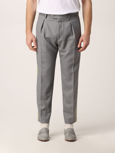 Shop Etro Pants With Side Bands In Grey