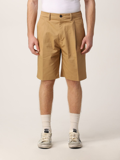 Shop Golden Goose Cotton Shorts In Beige