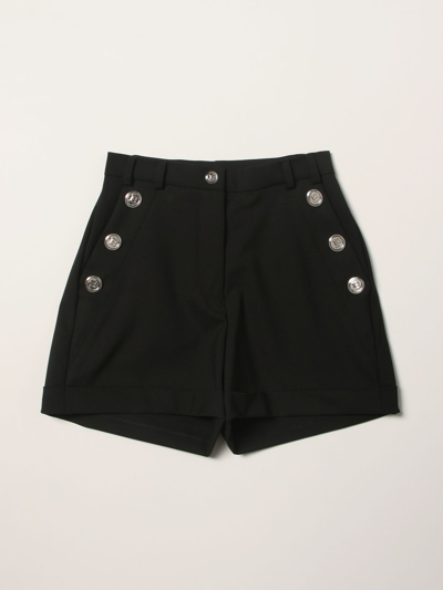 Shop Balmain Stretch Virgin Wool Shorts In Black