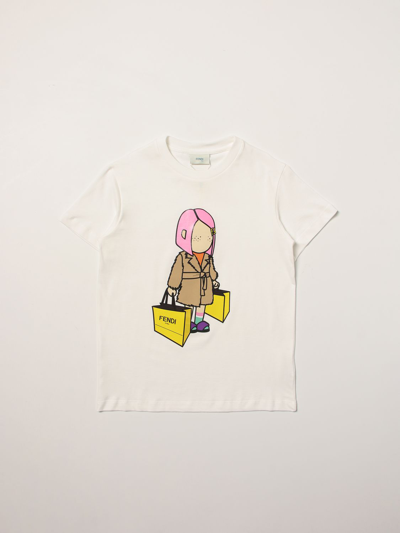 Shop Fendi T-shirt  Kids In White