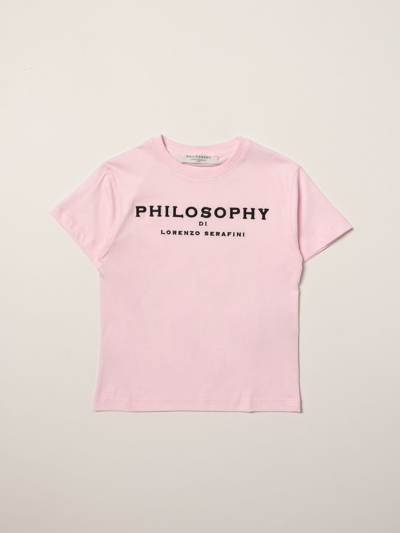 Shop Philosophy Di Lorenzo Serafini Logo T-shirt In Pink