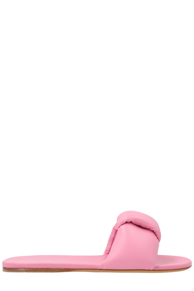 Shop Miu Miu Open Toe Padded Sandals In Pink