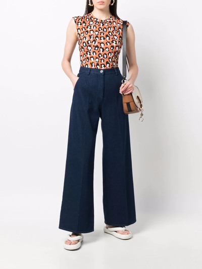 La Doublej La Double J Lady Leopard T-shirt In Orange